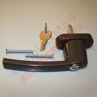 Ручка оконная металл. с ключом, штифт 35 мм (коричневая)