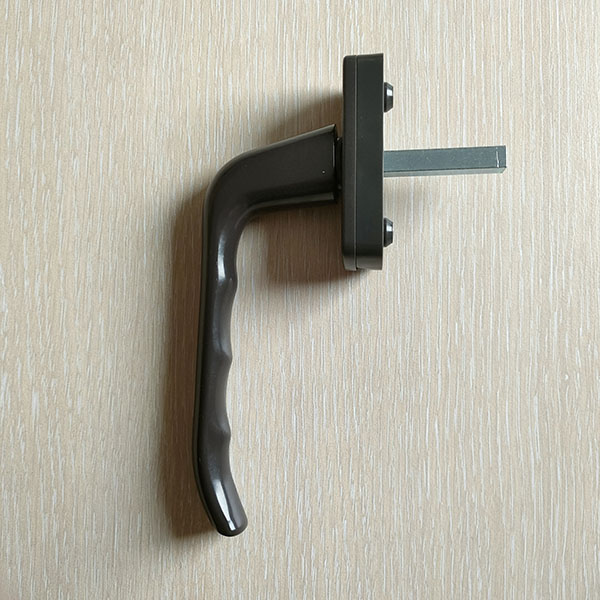 Ручка оконная металлическая ALFA (АЛЬФА), штифт 37 мм (коричневая)