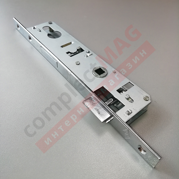 Замок дверной с защелкой и ригелем, DLB 25/85/16 (ПВХ)