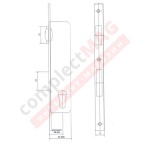 Замок дверной с роликом и ригелем, DLB 25/85/16 (ПВХ)