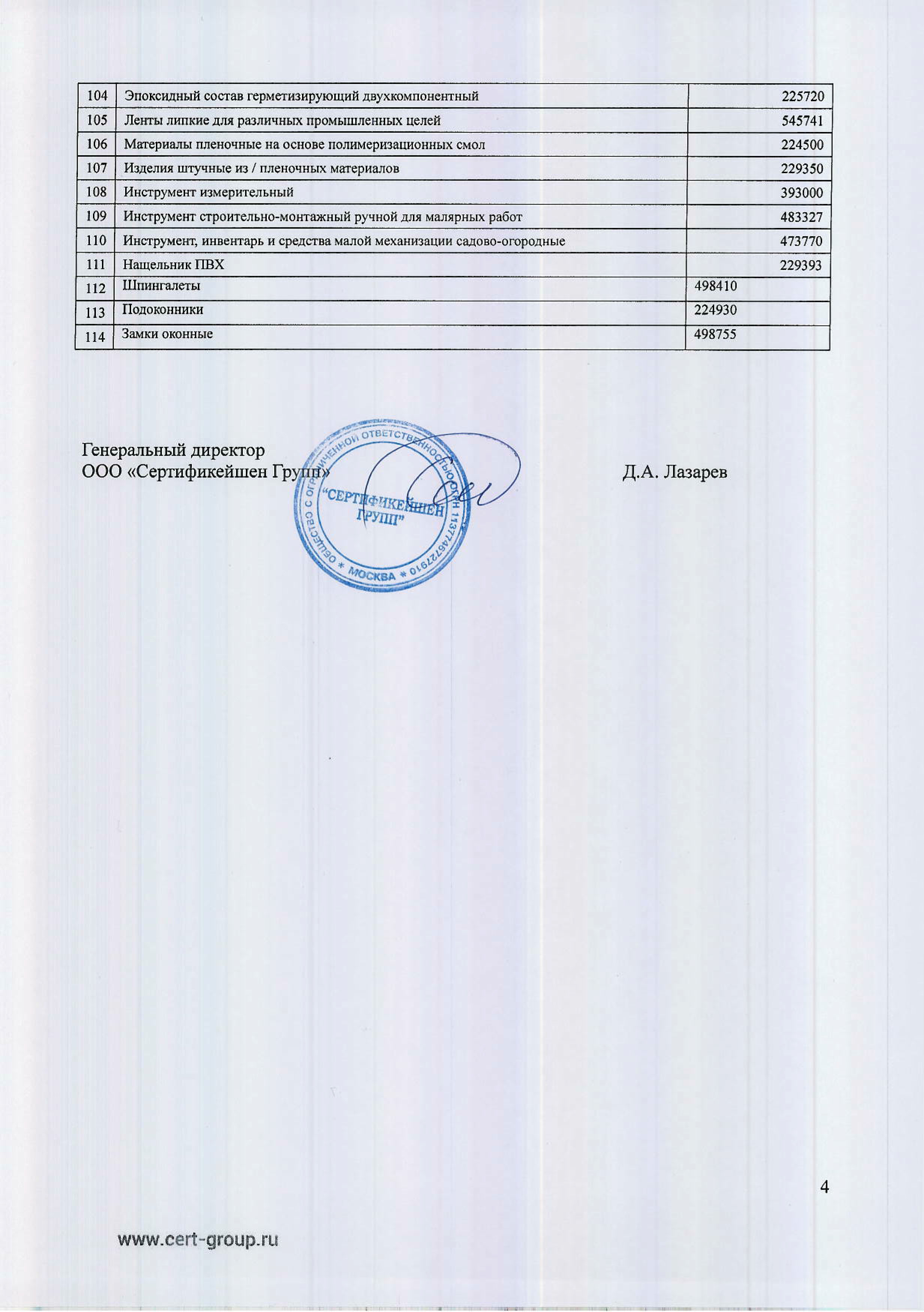 Документы и сертификаты